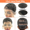 Pixie Cut Wigs Human HaiShort Curly Lace Front Human Hair Wigs For Women Brazilian Water Wave Bob Wig 13x1 Transparent Lace Wigs - MAGUSTA BEAUTY