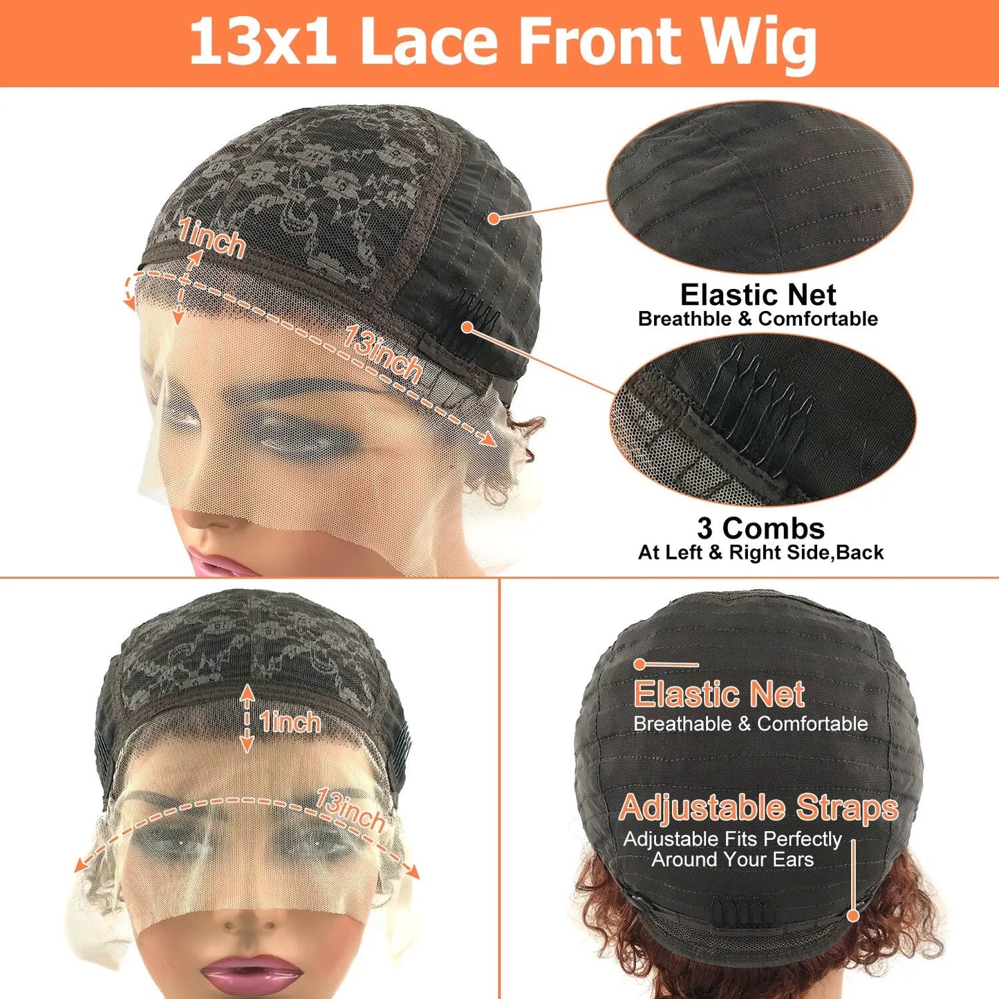 Pixie Cut Wigs Human HaiShort Curly Lace Front Human Hair Wigs For Women Brazilian Water Wave Bob Wig 13x1 Transparent Lace Wigs - MAGUSTA BEAUTY