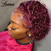 Pixie Cut Wigs Human HaiShort Curly Lace Front Human Hair Wigs For Women Brazilian Water Wave Bob Wig 13x1 Transparent Lace Wigs - MAGUSTA BEAUTY