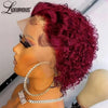 Pixie Cut Wigs Human HaiShort Curly Lace Front Human Hair Wigs For Women Brazilian Water Wave Bob Wig 13x1 Transparent Lace Wigs - MAGUSTA BEAUTY