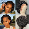 Pixie Cut Wigs Human HaiShort Curly Lace Front Human Hair Wigs For Women Brazilian Water Wave Bob Wig 13x1 Transparent Lace Wigs - MAGUSTA BEAUTY