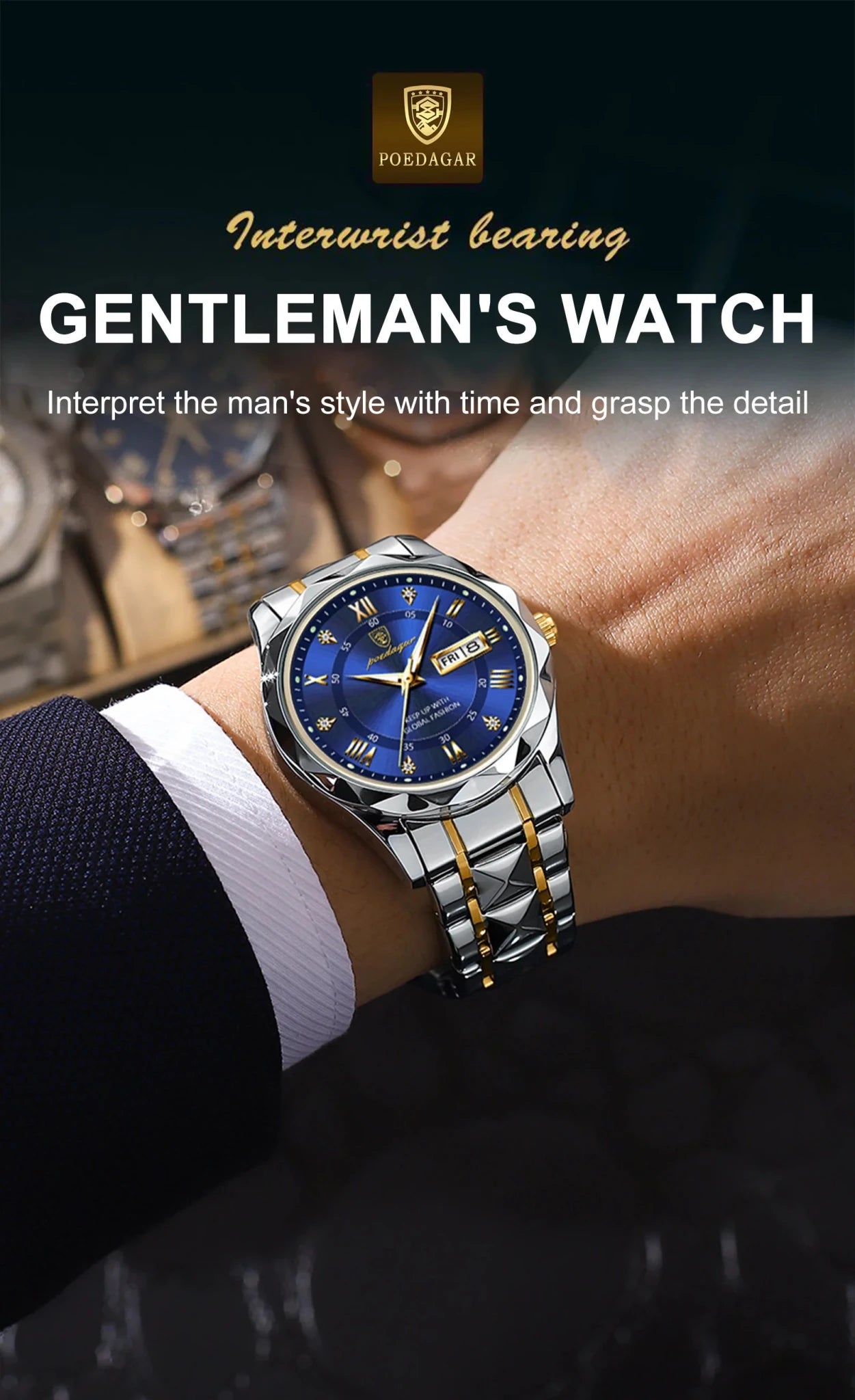 POEDAGAR Top Brand Luxury Man Wristwatch Waterproof Luminous Date Week Men Watches Stainless Steel Quartz Men's Watch Male reloj - MAGUSTA BEAUTY