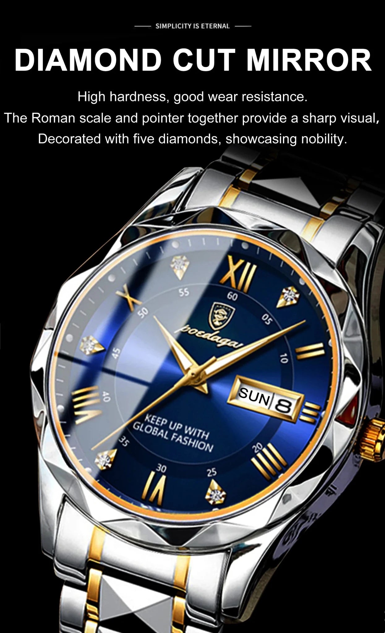 POEDAGAR Top Brand Luxury Man Wristwatch Waterproof Luminous Date Week Men Watches Stainless Steel Quartz Men's Watch Male reloj - MAGUSTA BEAUTY