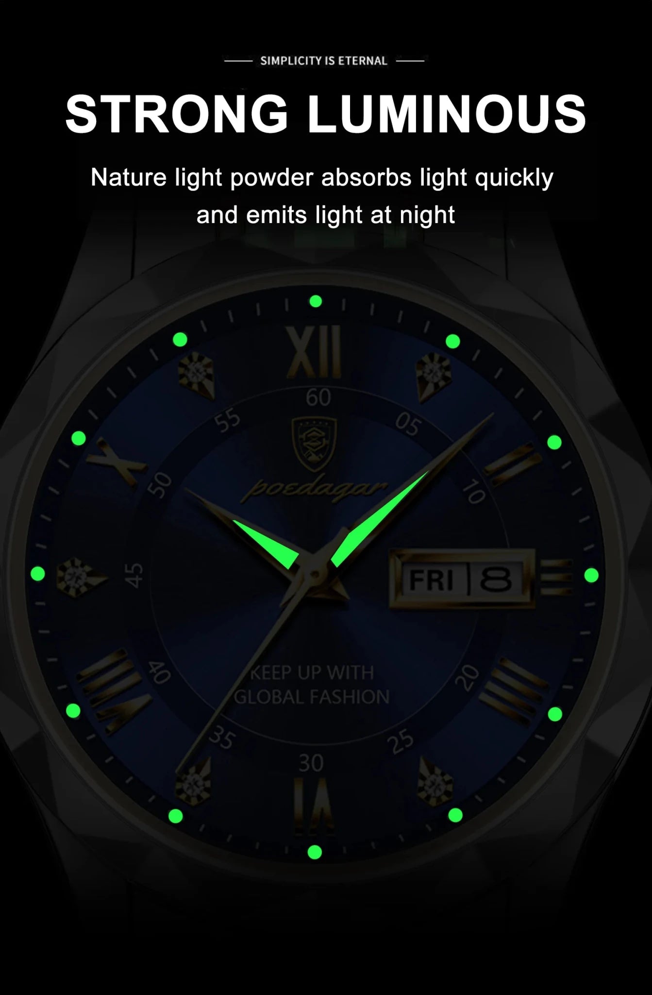 POEDAGAR Top Brand Luxury Man Wristwatch Waterproof Luminous Date Week Men Watches Stainless Steel Quartz Men's Watch Male reloj - MAGUSTA BEAUTY