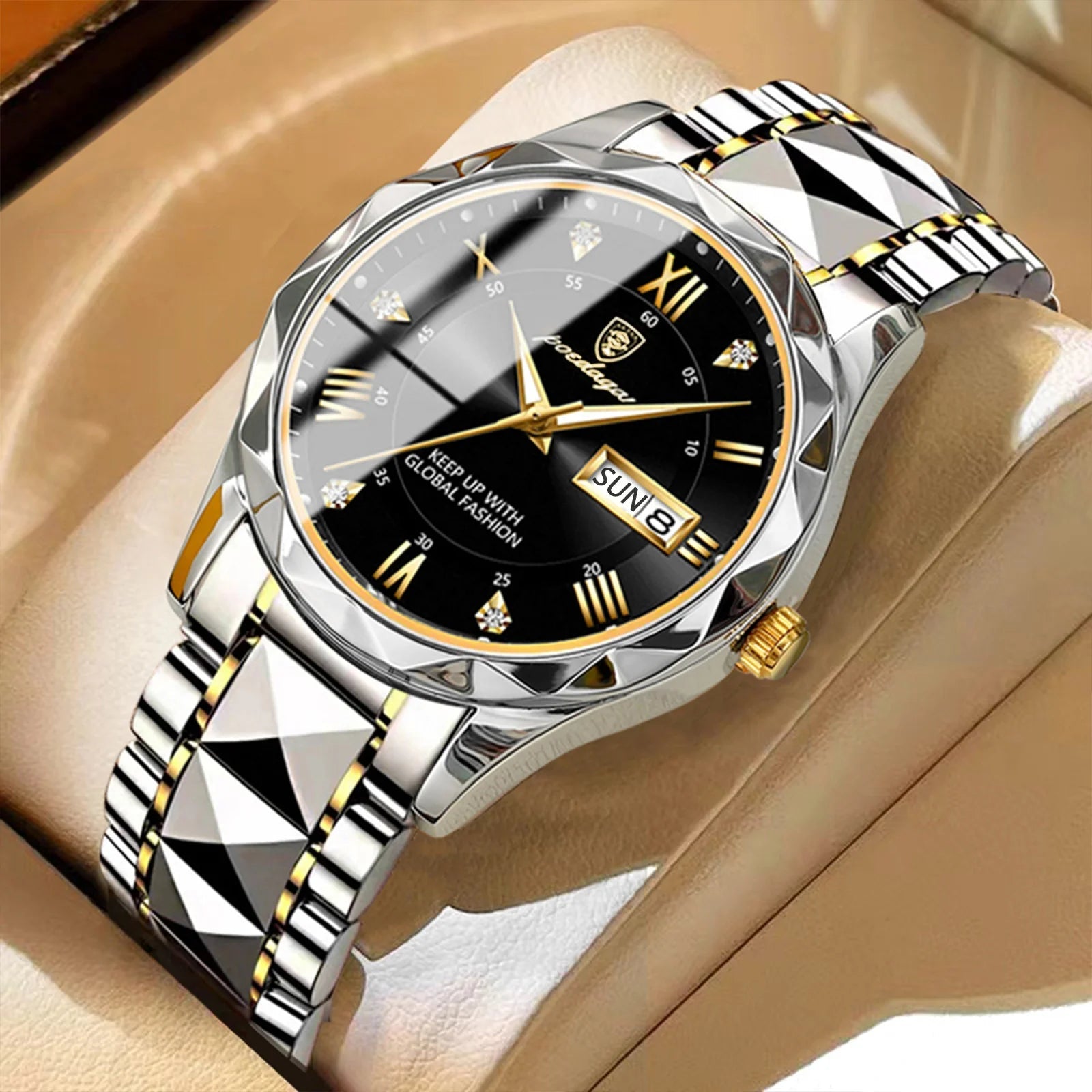 POEDAGAR Top Brand Luxury Man Wristwatch Waterproof Luminous Date Week Men Watches Stainless Steel Quartz Men's Watch Male reloj - MAGUSTA BEAUTY