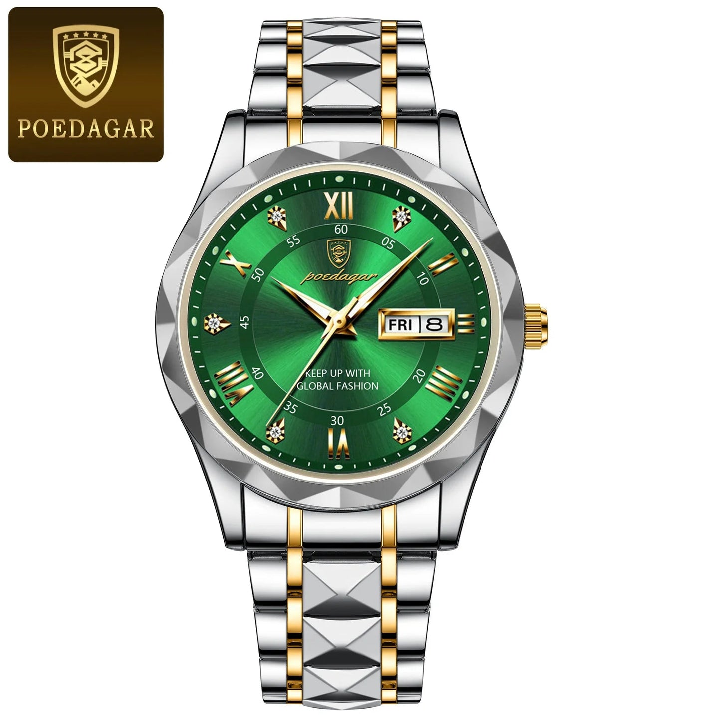 POEDAGAR Top Brand Luxury Man Wristwatch Waterproof Luminous Date Week Men Watches Stainless Steel Quartz Men's Watch Male reloj - MAGUSTA BEAUTY
