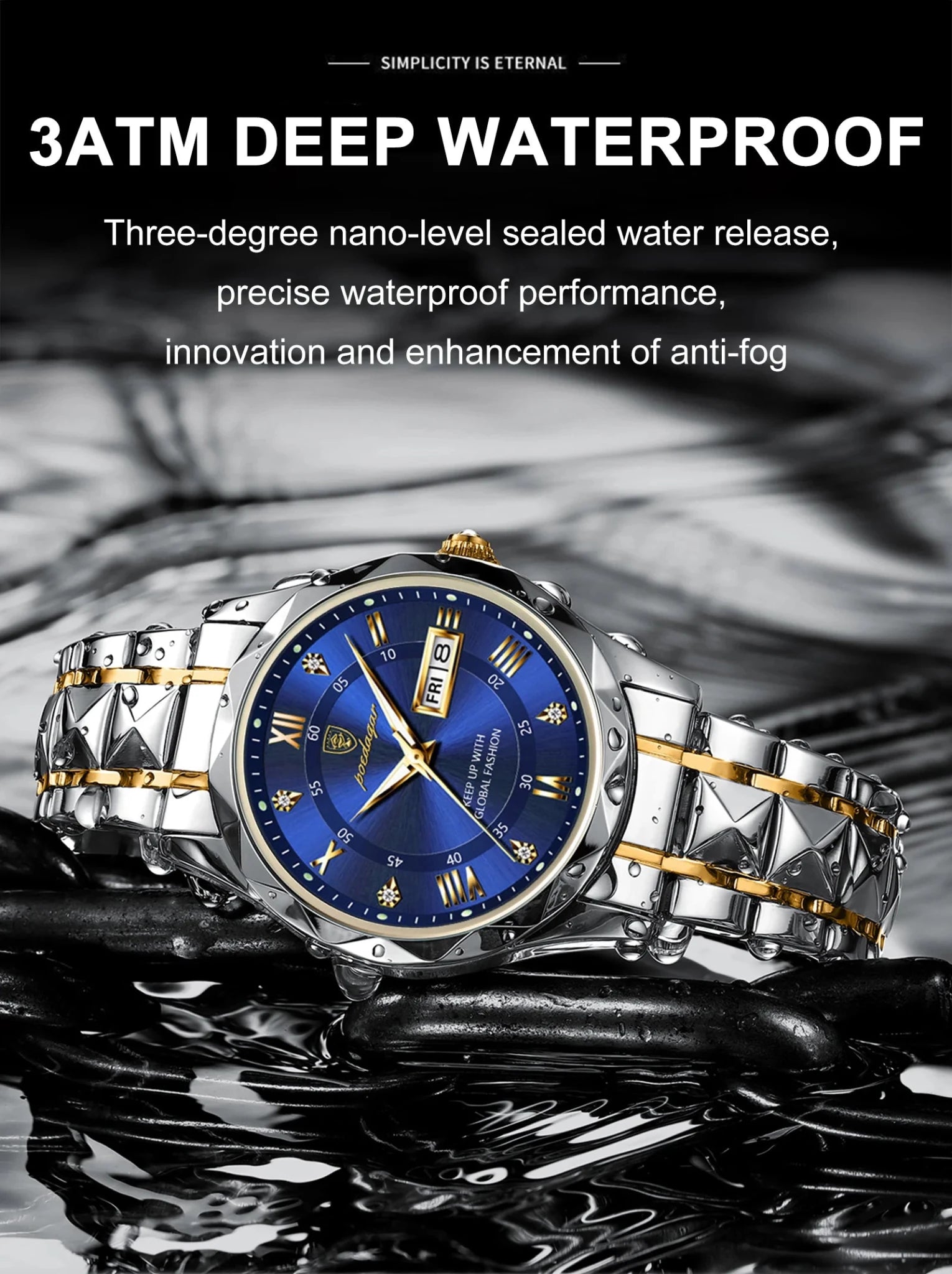 POEDAGAR Top Brand Luxury Man Wristwatch Waterproof Luminous Date Week Men Watches Stainless Steel Quartz Men's Watch Male reloj - MAGUSTA BEAUTY