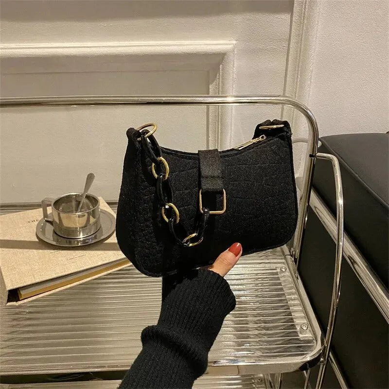 Popular Retro Gentle Temperament Small Square Bag 2024 Autumn Shoulder Handheld Fashion Casual Yankee Underarm Small Square Bag - MAGUSTA BEAUTY