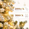 Prelit Snow Flocked Artificial Full Christmas Tree 9ft with Remote Control Christmas Pine Tree with 11 LightModes 2094 Branch T - MAGUSTA BEAUTY