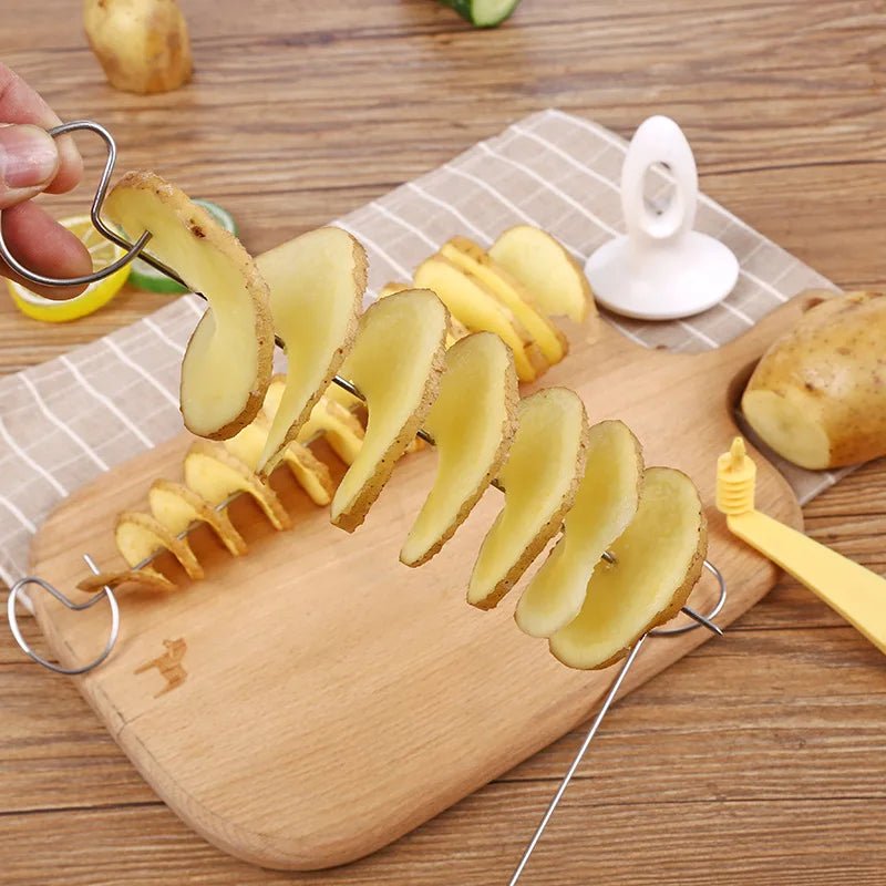 Protable Potato BBQ Skewers For Camping Chips Maker potato slicer Potato Spiral Cutter Barbecue Tools Kitchen Accessories - MAGUSTA BEAUTY