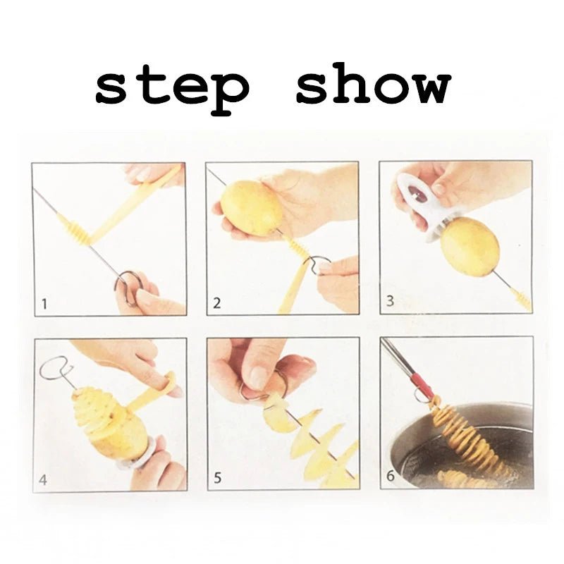 Protable Potato BBQ Skewers For Camping Chips Maker potato slicer Potato Spiral Cutter Barbecue Tools Kitchen Accessories - MAGUSTA BEAUTY