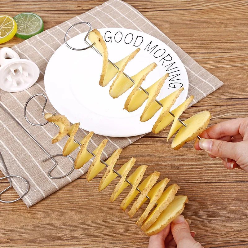 Protable Potato BBQ Skewers For Camping Chips Maker potato slicer Potato Spiral Cutter Barbecue Tools Kitchen Accessories - MAGUSTA BEAUTY