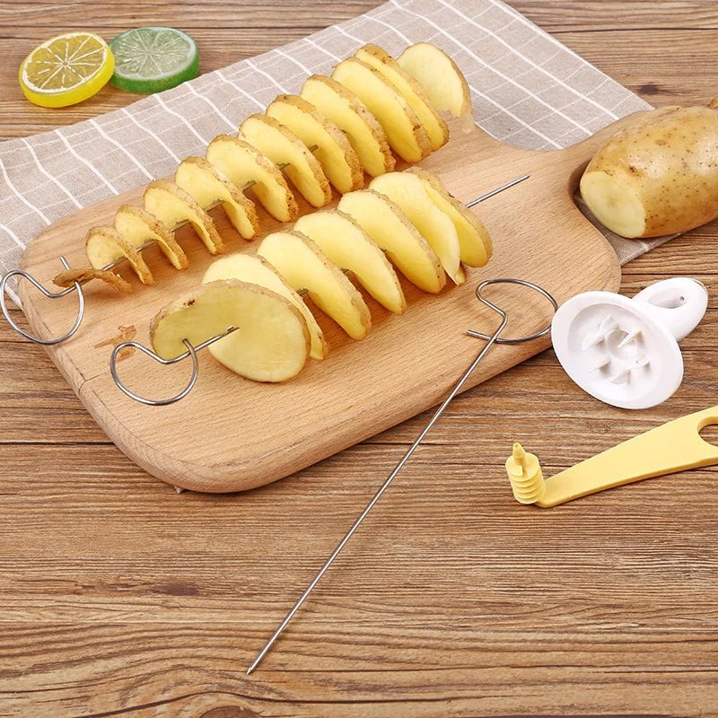 Protable Potato BBQ Skewers For Camping Chips Maker potato slicer Potato Spiral Cutter Barbecue Tools Kitchen Accessories - MAGUSTA BEAUTY