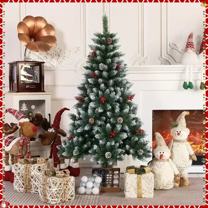 PVC Artificial Christmas Tree Spray White Pinecone Red Fruit Christmas Tree 1.2m - 2.1m Christmas Party Atmosphere Home Decoration - MAGUSTA BEAUTY