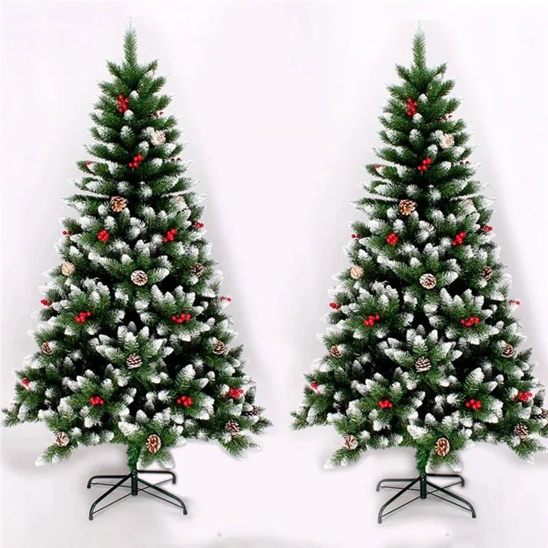 PVC Artificial Christmas Tree Spray White Pinecone Red Fruit Christmas Tree 1.2m - 2.1m Christmas Party Atmosphere Home Decoration - MAGUSTA BEAUTY