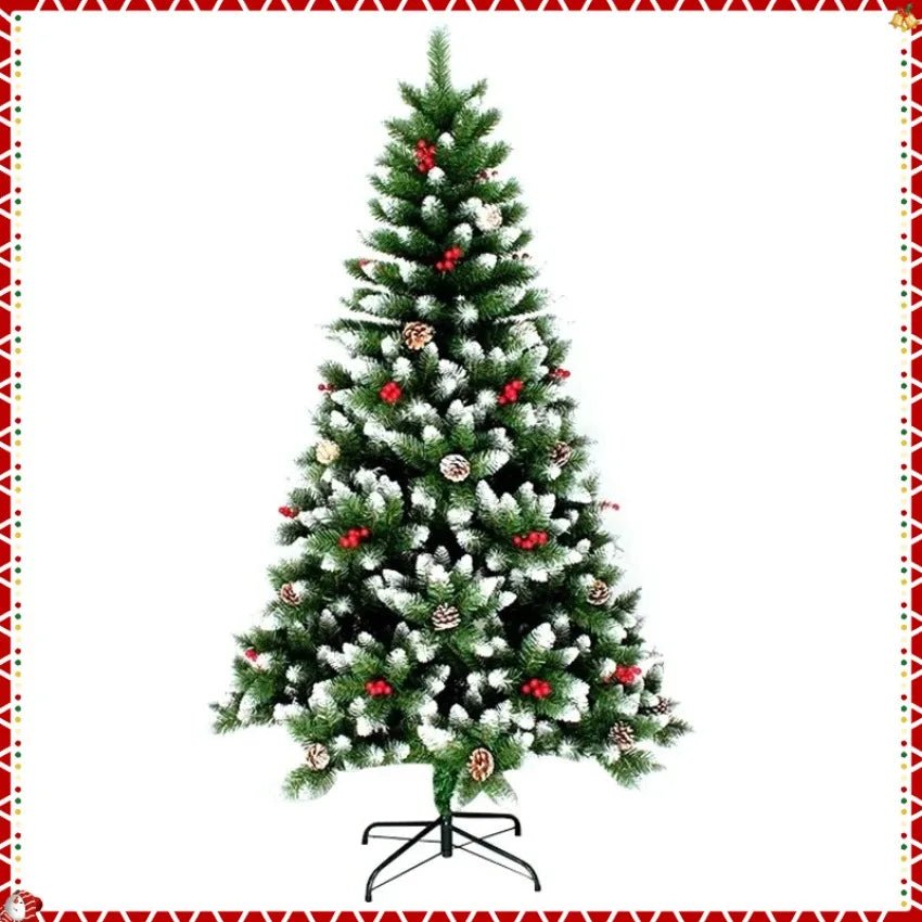 PVC Artificial Christmas Tree Spray White Pinecone Red Fruit Christmas Tree 1.2m - 2.1m Christmas Party Atmosphere Home Decoration - MAGUSTA BEAUTY