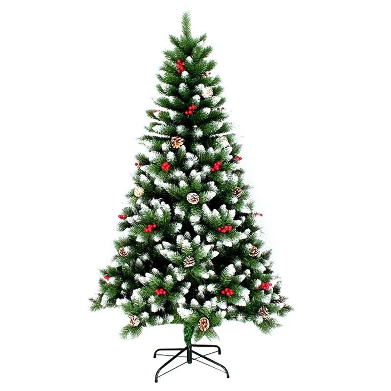 PVC Artificial Christmas Tree Spray White Pinecone Red Fruit Christmas Tree 1.2m - 2.1m Christmas Party Atmosphere Home Decoration - MAGUSTA BEAUTY