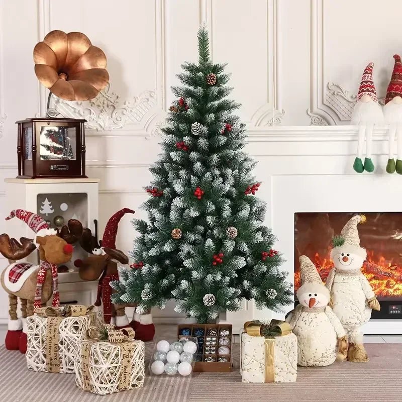 PVC Artificial Christmas Tree Spray White Pinecone Red Fruit Christmas Tree 1.2m - 2.1m Christmas Party Atmosphere Home Decoration - MAGUSTA BEAUTY