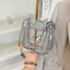 PVC Transparent Shoulder Crossbody Bag Rhinestone Thick Chain Ladies Small Purse and Handbags Fashion Jelly Summer Beach Totes - MAGUSTA BEAUTY