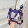 PVC Transparent Shoulder Crossbody Bag Rhinestone Thick Chain Ladies Small Purse and Handbags Fashion Jelly Summer Beach Totes - MAGUSTA BEAUTY