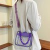 PVC Transparent Shoulder Crossbody Bag Rhinestone Thick Chain Ladies Small Purse and Handbags Fashion Jelly Summer Beach Totes - MAGUSTA BEAUTY