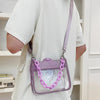 PVC Transparent Shoulder Crossbody Bag Rhinestone Thick Chain Ladies Small Purse and Handbags Fashion Jelly Summer Beach Totes - MAGUSTA BEAUTY