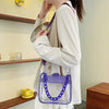 PVC Transparent Shoulder Crossbody Bag Rhinestone Thick Chain Ladies Small Purse and Handbags Fashion Jelly Summer Beach Totes - MAGUSTA BEAUTY