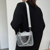 PVC Transparent Shoulder Crossbody Bag Rhinestone Thick Chain Ladies Small Purse and Handbags Fashion Jelly Summer Beach Totes - MAGUSTA BEAUTY