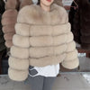 QUEENTINA Fox Fur Coat Real Winter Women'S Fashion Brown 2025 Leather And Skin Clothing Natural New In Coats & Jackets Outerwear - MAGUSTA BEAUTY