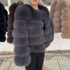 QUEENTINA Fox Fur Coat Real Winter Women'S Fashion Brown 2025 Leather And Skin Clothing Natural New In Coats & Jackets Outerwear - MAGUSTA BEAUTY