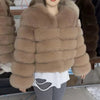 QUEENTINA Fox Fur Coat Real Winter Women'S Fashion Brown 2025 Leather And Skin Clothing Natural New In Coats & Jackets Outerwear - MAGUSTA BEAUTY