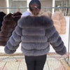 QUEENTINA Fox Fur Coat Real Winter Women'S Fashion Brown 2025 Leather And Skin Clothing Natural New In Coats & Jackets Outerwear - MAGUSTA BEAUTY