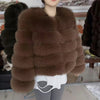 QUEENTINA Fox Fur Coat Real Winter Women'S Fashion Brown 2025 Leather And Skin Clothing Natural New In Coats & Jackets Outerwear - MAGUSTA BEAUTY