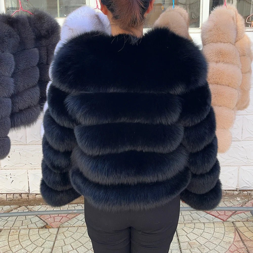 QUEENTINA Fox Fur Coat Real Winter Women'S Fashion Brown 2025 Leather And Skin Clothing Natural New In Coats & Jackets Outerwear - MAGUSTA BEAUTY