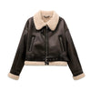 RARF 2024 New Woman's Fashion Thick Warm Faux Shearling Jacket Coat Vintage Long Sleeve Belt Hem Female Outerw - MAGUSTA BEAUTY