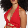 Red Bandage Sexy Y2K Halter Cross Wrap Deep V Neck Crop Tops Women Backless Camis Female Sleeveless Cropped 2023 Summer New Tank - MAGUSTA BEAUTY