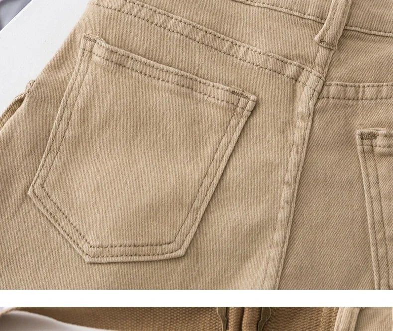 Retro Army Green Work Wear Denim Shorts New Summer Cool Girl Chic Belt Pocket Design High Waist Dance Ultra Short Hot Pants - MAGUSTA BEAUTY
