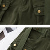 Retro Army Green Work Wear Denim Shorts New Summer Cool Girl Chic Belt Pocket Design High Waist Dance Ultra Short Hot Pants - MAGUSTA BEAUTY
