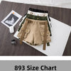 Retro Army Green Work Wear Denim Shorts New Summer Cool Girl Chic Belt Pocket Design High Waist Dance Ultra Short Hot Pants - MAGUSTA BEAUTY