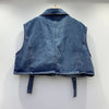 Retro Denim Sexy Two Piece Set Women Cargo Skirt Outfits 2026 Fashion Ladies Pockets Buckle Cropped Jackets and Mini Skirts Suit - MAGUSTA BEAUTY