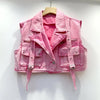 Retro Denim Sexy Two Piece Set Women Cargo Skirt Outfits 2026 Fashion Ladies Pockets Buckle Cropped Jackets and Mini Skirts Suit - MAGUSTA BEAUTY