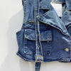 Retro Denim Sexy Two Piece Set Women Cargo Skirt Outfits 2026 Fashion Ladies Pockets Buckle Cropped Jackets and Mini Skirts Suit - MAGUSTA BEAUTY