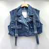 Retro Denim Sexy Two Piece Set Women Cargo Skirt Outfits 2026 Fashion Ladies Pockets Buckle Cropped Jackets and Mini Skirts Suit - MAGUSTA BEAUTY
