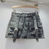 Retro Denim Sexy Two Piece Set Women Cargo Skirt Outfits 2026 Fashion Ladies Pockets Buckle Cropped Jackets and Mini Skirts Suit - MAGUSTA BEAUTY