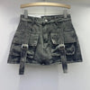 Retro Denim Sexy Two Piece Set Women Cargo Skirt Outfits 2026 Fashion Ladies Pockets Buckle Cropped Jackets and Mini Skirts Suit - MAGUSTA BEAUTY