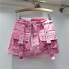 Retro Denim Sexy Two Piece Set Women Cargo Skirt Outfits 2026 Fashion Ladies Pockets Buckle Cropped Jackets and Mini Skirts Suit - MAGUSTA BEAUTY