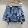 Retro Denim Sexy Two Piece Set Women Cargo Skirt Outfits 2026 Fashion Ladies Pockets Buckle Cropped Jackets and Mini Skirts Suit - MAGUSTA BEAUTY