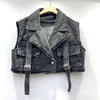 Retro Denim Sexy Two Piece Set Women Cargo Skirt Outfits 2026 Fashion Ladies Pockets Buckle Cropped Jackets and Mini Skirts Suit - MAGUSTA BEAUTY