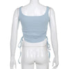 Ruched Sleeveless Tank Tops Tees Women Solid Casual Fashion Crop Top Ladies High Street Tie Up Croptop Summer Fitness - MAGUSTA BEAUTY