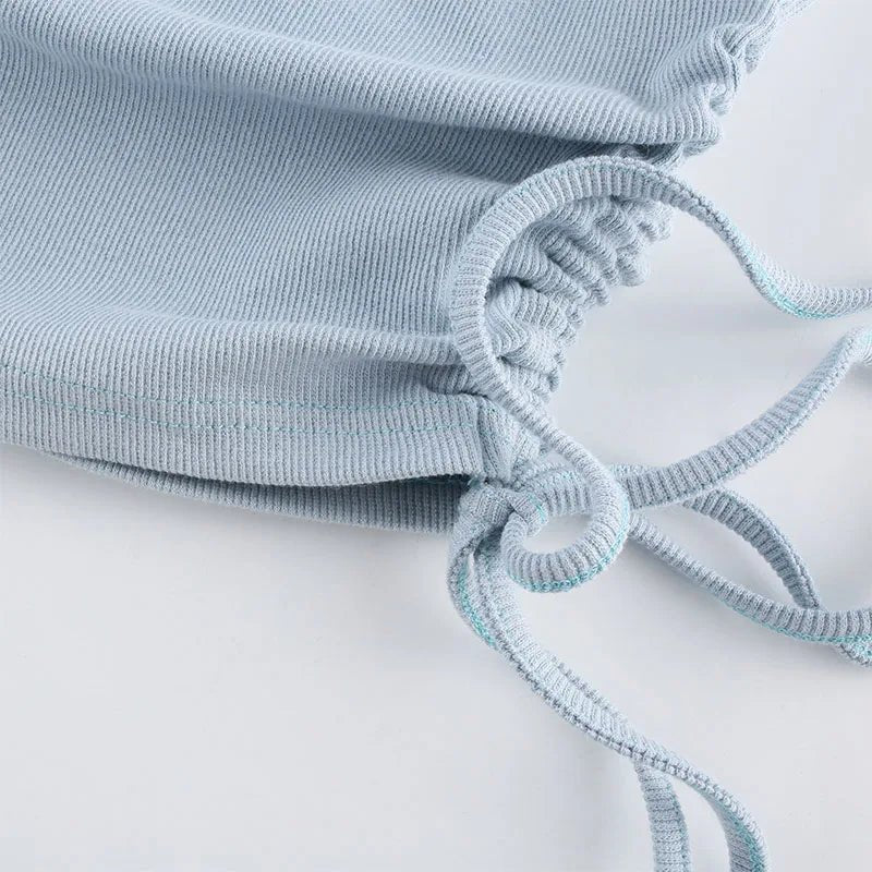 Ruched Sleeveless Tank Tops Tees Women Solid Casual Fashion Crop Top Ladies High Street Tie Up Croptop Summer Fitness - MAGUSTA BEAUTY